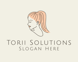 Ponytail Woman Hair Salon logo design