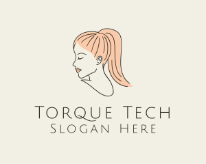 Ponytail Woman Hair Salon logo design