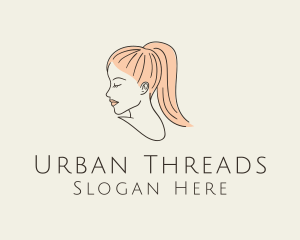 Ponytail Woman Hair Salon logo design