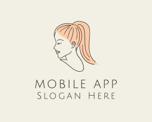 Ponytail Woman Hair Salon logo design