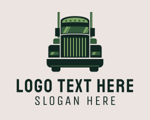 Truck - Green Freight Cargo Distribution logo design