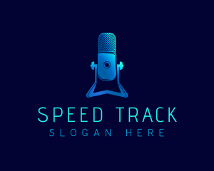 Telecom - Media Podcast Microphone logo design