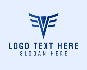 Aviator - Pilot Wings Letter V logo design