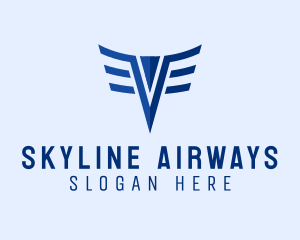 Airliner - Pilot Wings Letter V logo design