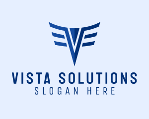 Pilot Wings Letter V logo design