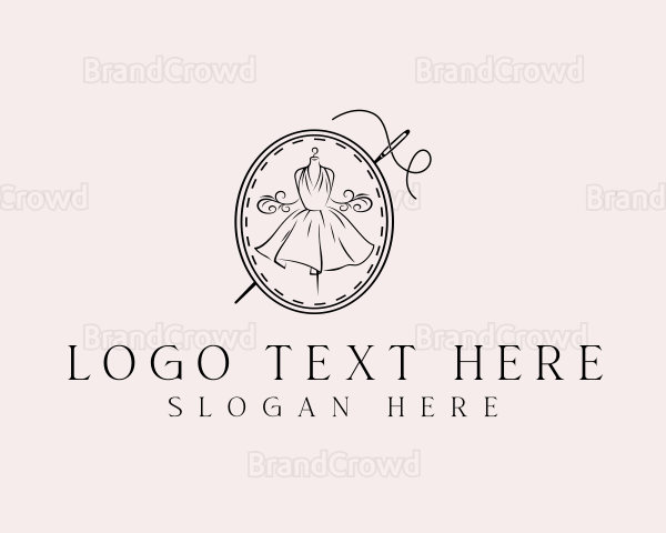 Elegant Dressmaker Needle Logo