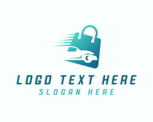 Shop - Car Accessory Shopping Bag logo design