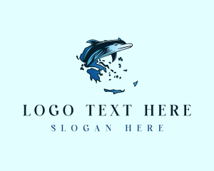 Map - Greece Ocean Dolphin logo design