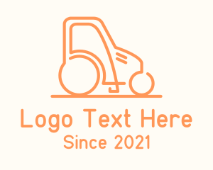 Rural - Orange Rice Tractor logo design