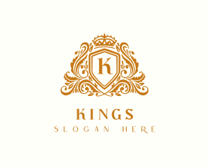 Luxury Royal Shield Crown logo design