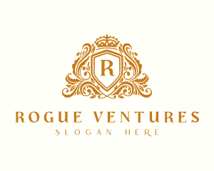 Luxury Royal Shield Crown logo design