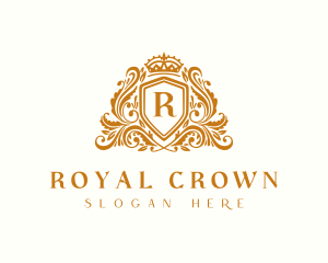 Luxury Royal Shield Crown logo design