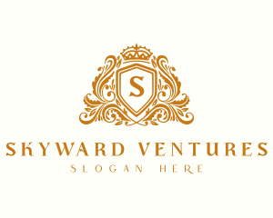 Luxury Royal Shield Crown logo design