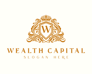 Luxury Royal Shield Crown logo design