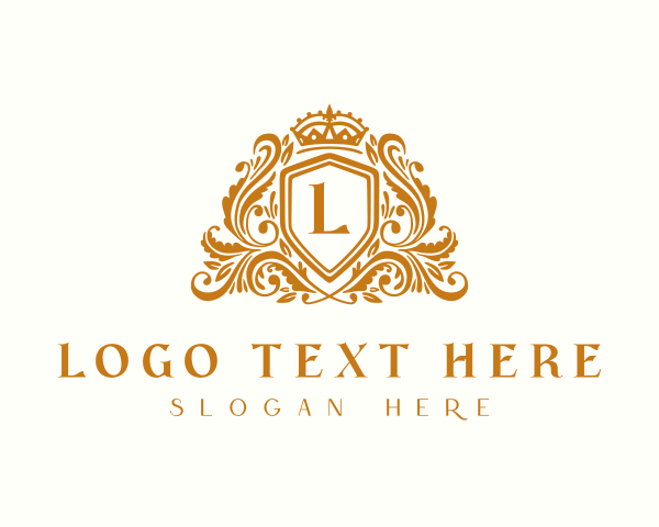 High End - Luxury Royal Shield Crown logo design