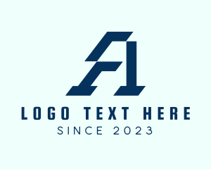 Hacker - Blue Gaming Letter A logo design