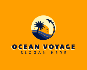 Airplane Island Travel logo design