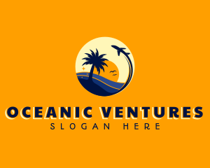 Airplane Island Travel logo design