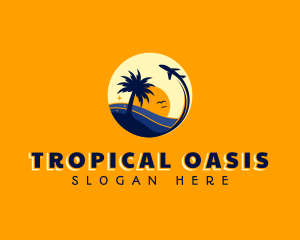 Island - Airplane Island Travel logo design