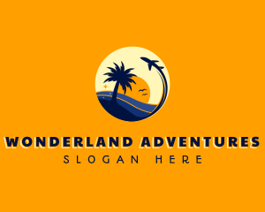 Airplane Island Travel logo design