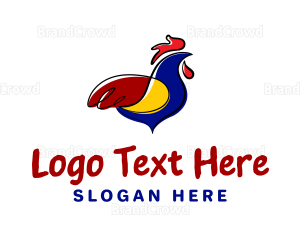 Colorful Chicken Restaurant Logo