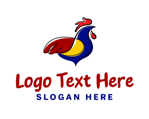 Chicken Burger - Colorful Chicken Restaurant logo design