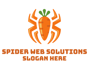 Arachnid - Orange Carrot Spider logo design