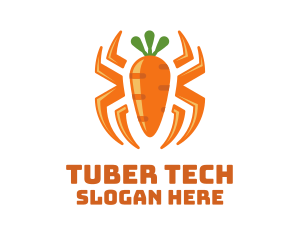 Tuber - Orange Carrot Spider logo design