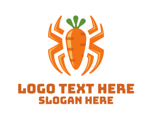 Arachnid - Orange Carrot Spider logo design