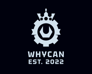 Maintenance Crew - Cog Wrench Crown Mechanic logo design