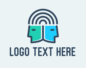 Cyber - Human Head Connection logo design