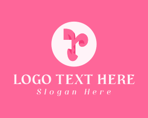 Curly - Pink Fashion Letter R logo design