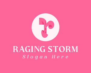 Pink Fashion Letter R logo design