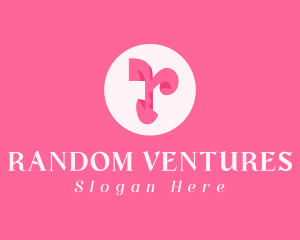 Pink Fashion Letter R logo design