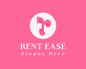 Pink Fashion Letter R logo design