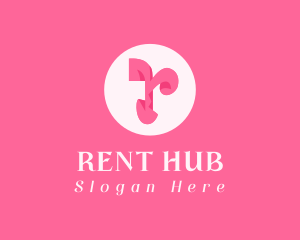 Pink Fashion Letter R logo design