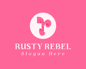 Pink Fashion Letter R logo design