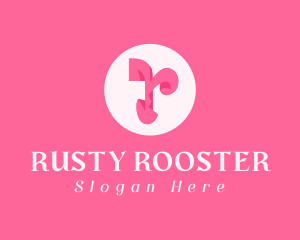 Pink Fashion Letter R logo design