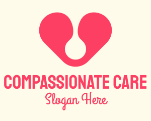 Caring - Pink Lovely Heart logo design