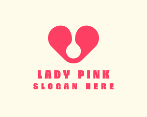 Pink Lovely Heart  logo design