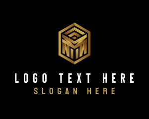 Elegant Geometric Letter M logo design