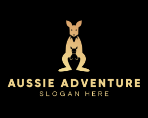 Aussie - Kangaroo Joey Safari logo design