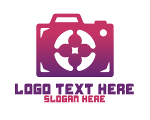 Vlogger - Gradient Camera Shutter logo design