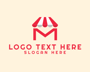 Corner Shop - Market Mart Letter M logo design