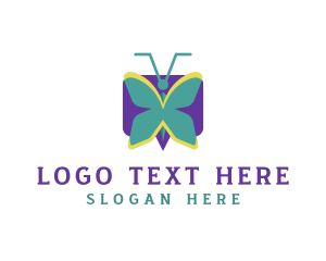 Messaging - Mint Butterfly App logo design