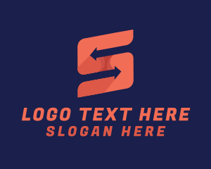 Orange - Arrow Logistics Letter S logo design