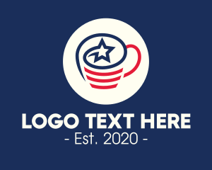 Flag - American Coffee Cup logo design