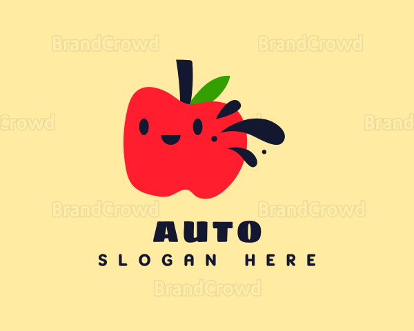 Cute Vegan Apple Logo