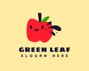 Vegan - Cute Vegan Apple logo design