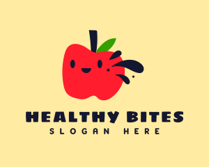 Cute Vegan Apple logo design